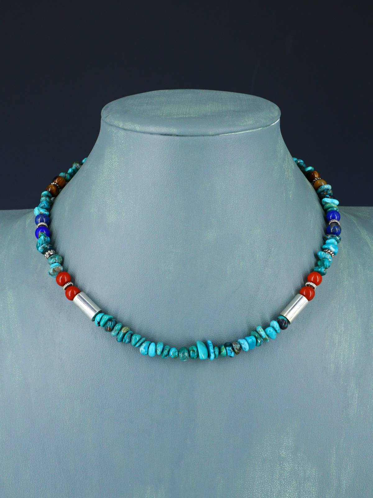 16" Navajo Single Strand Turquoise Necklace
