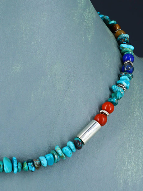 16" Navajo Single Strand Turquoise Necklace - PuebloDirect.com