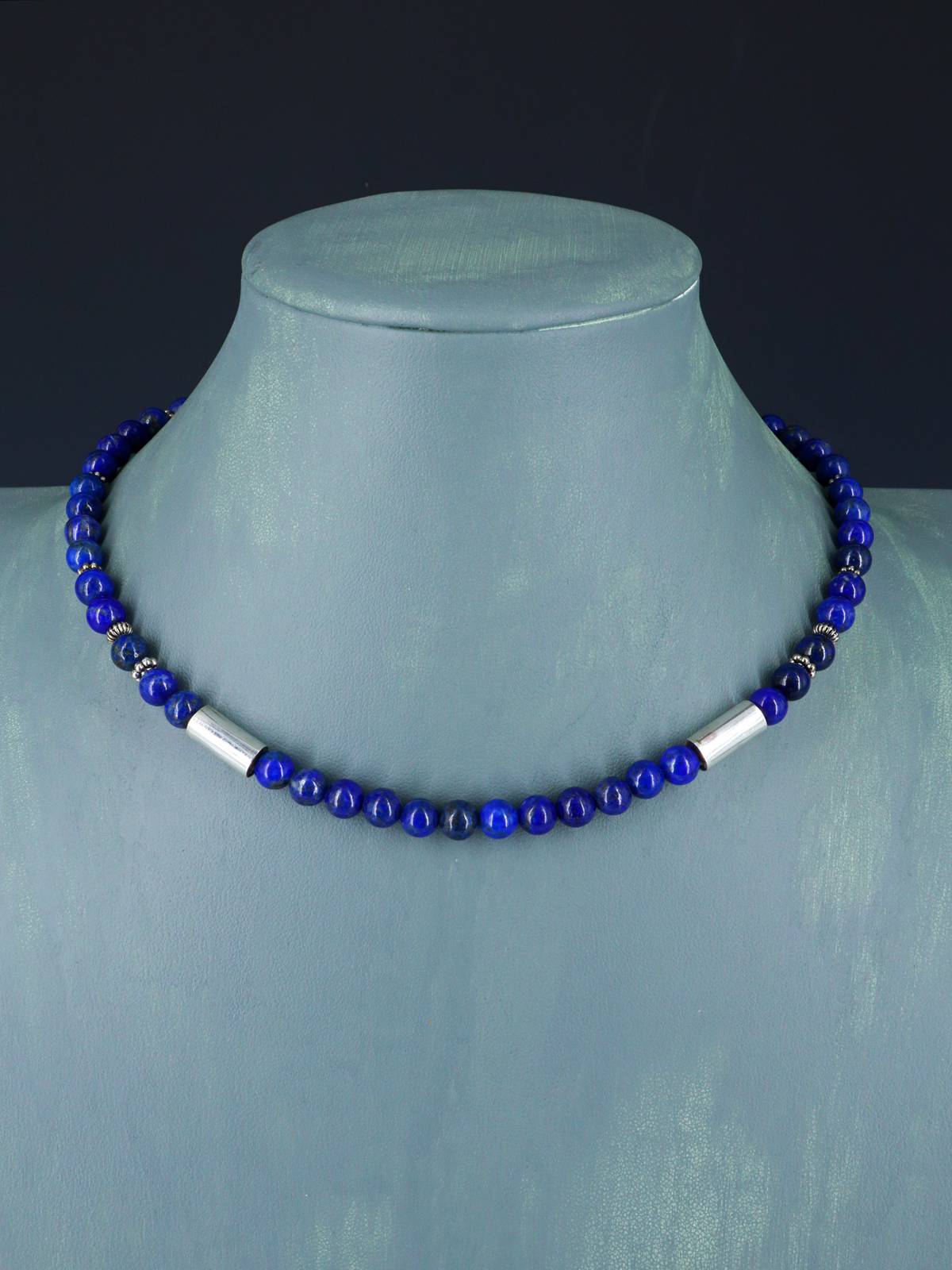 16" Navajo Single Strand Lapis Necklace