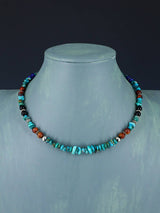 16" Navajo Single Strand Turquoise Necklace - PuebloDirect.com
