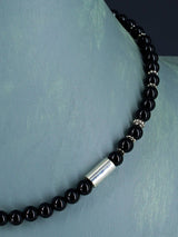 16" Navajo Single Strand Onyx Necklace - PuebloDirect.com