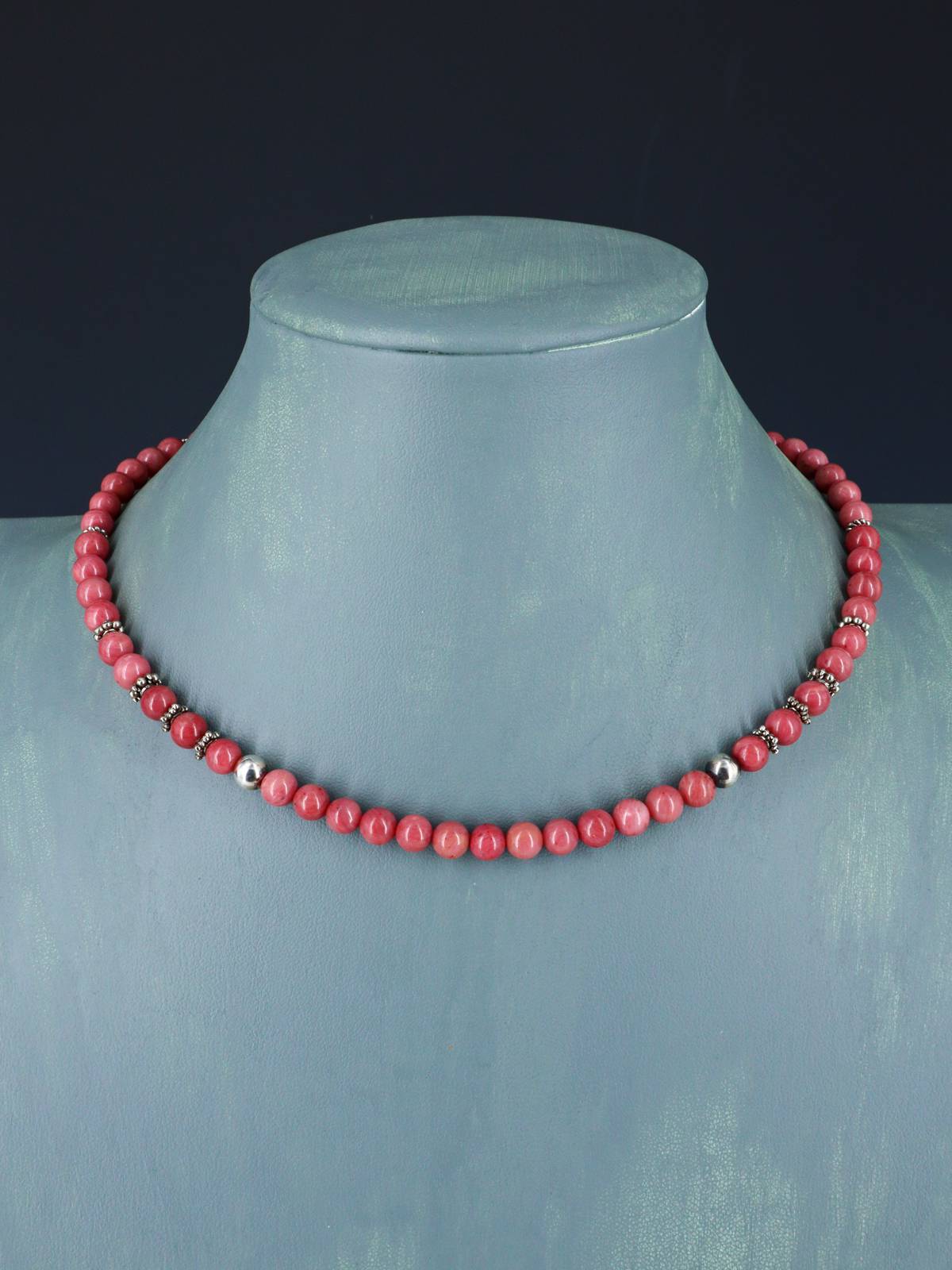 16" Navajo Single Strand Pink Marble Necklace