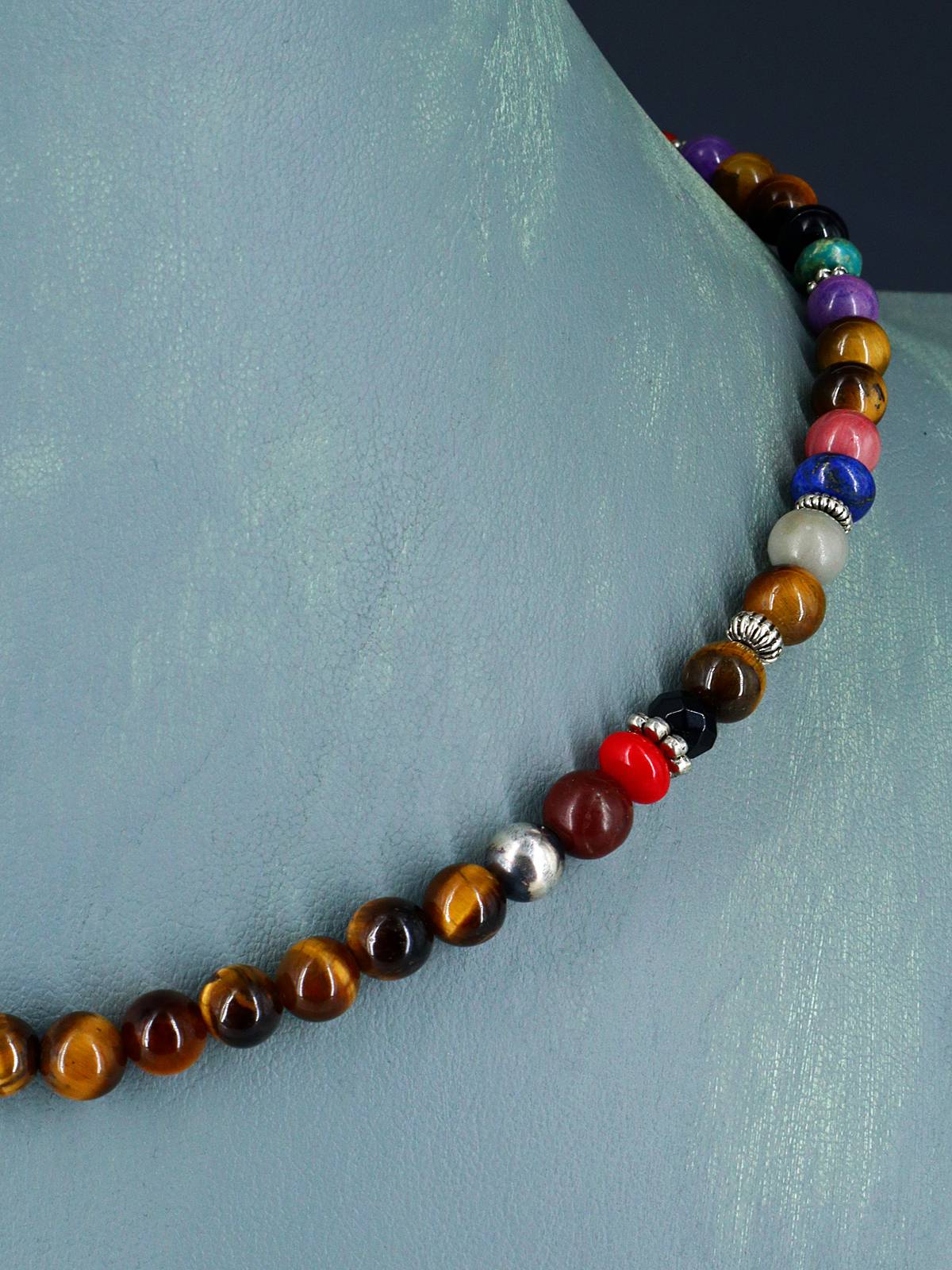 16" Navajo Single Strand Tiger Eye Necklace