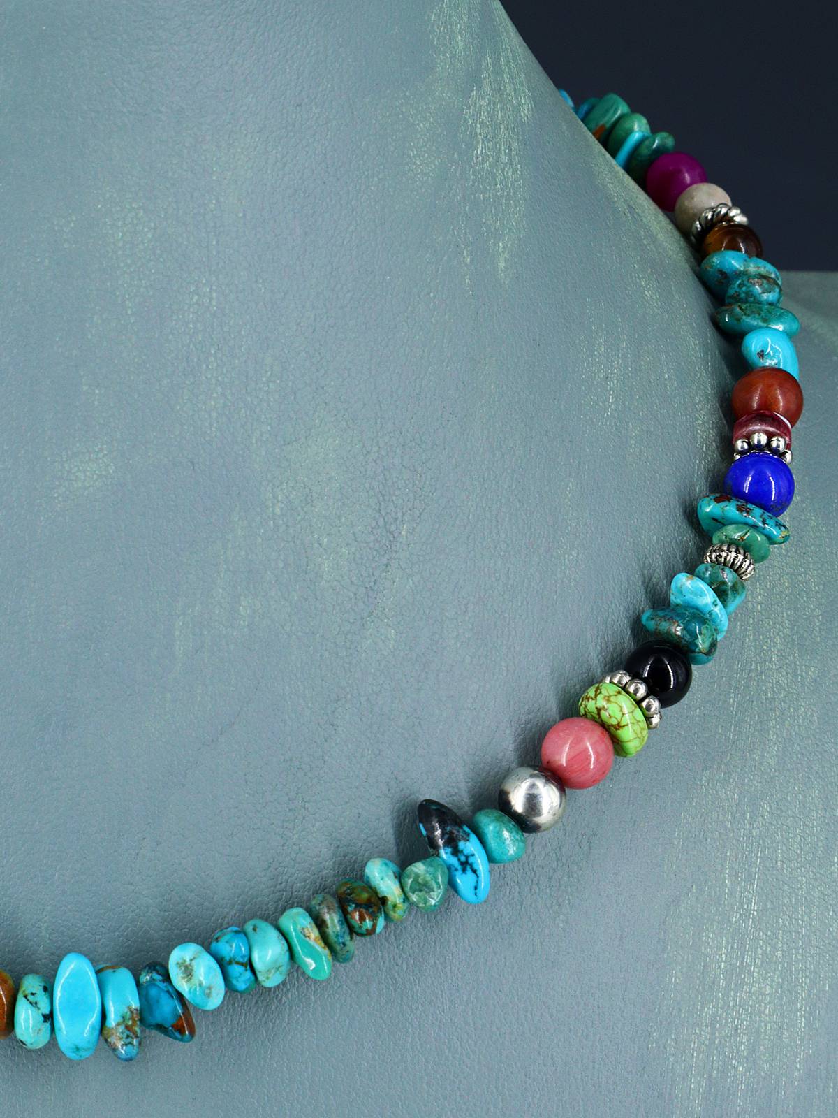 16" Navajo Single Strand Turquoise Necklace