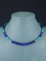 16" Navajo Single Strand Lapis and Turquoise Necklace