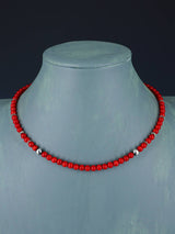 16" Navajo Single Strand Dyed Bamboo Coral Necklace