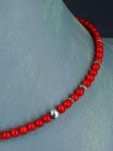 16" Navajo Single Strand Dyed Bamboo Coral Necklace
