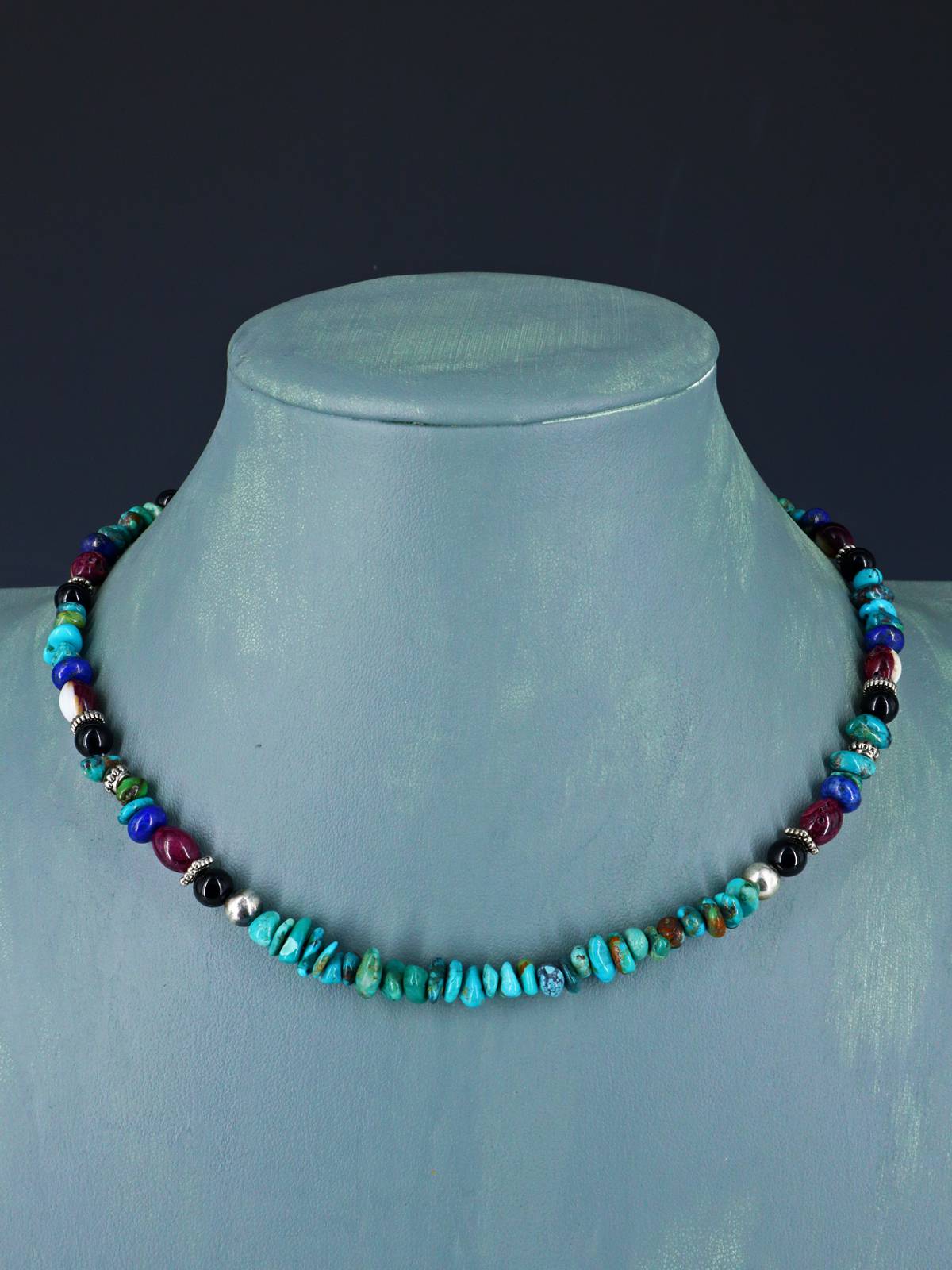 16" Navajo Single Strand Turquoise Necklace