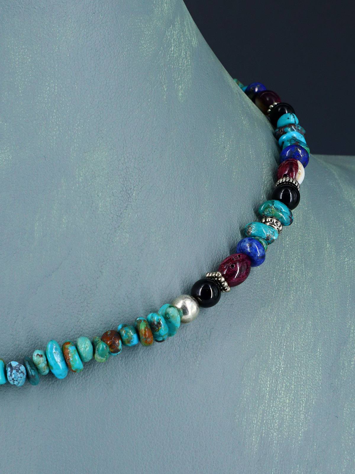 16" Navajo Single Strand Turquoise Necklace