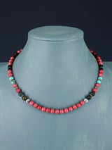 16" Navajo Single Strand Pink Marble Necklace - PuebloDirect.com