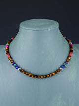 16" Navajo Single Strand Tiger Eye Necklace - PuebloDirect.com