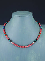 18" Navajo Single Strand Pink Marble Necklace - PuebloDirect.com