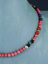 18" Navajo Single Strand Pink Marble Necklace - PuebloDirect.com