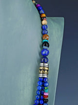30" Navajo Lapis Multi Strand Beaded Necklace