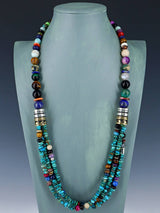 30" Navajo Turquoise Multi Strand Beaded Necklace