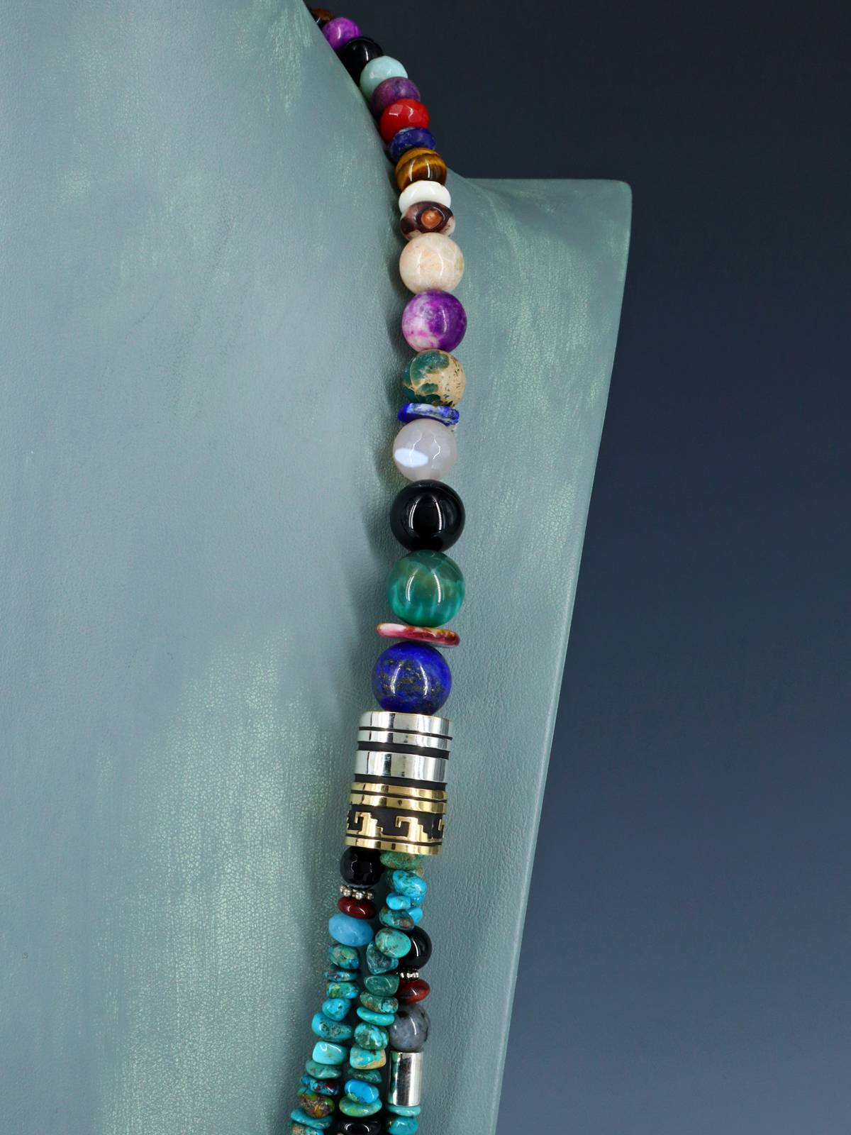 30" Navajo Turquoise Multi Strand Beaded Necklace
