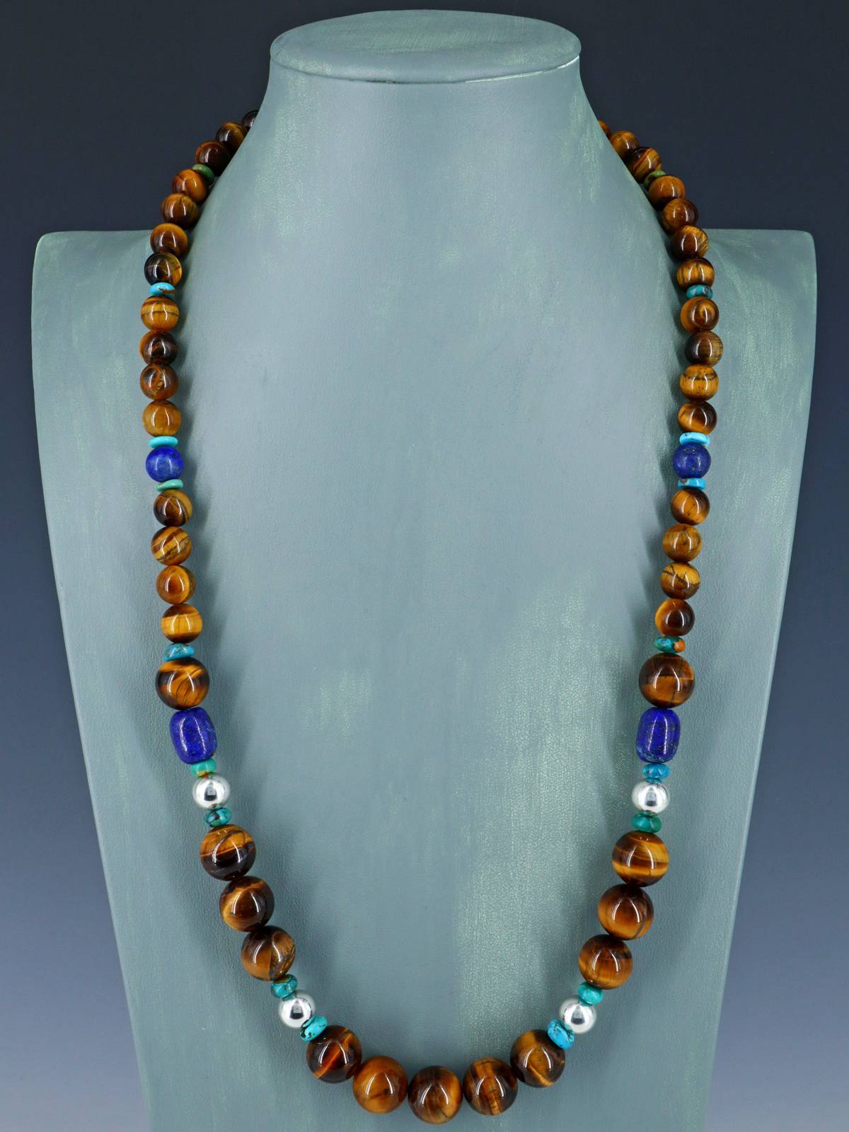 Navajo Tiger Eye Beaded Single Strand Necklace