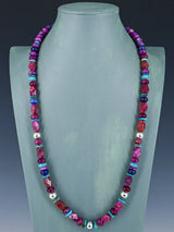 Navajo Purple Dyed Jasper Beaded Single Strand Necklace