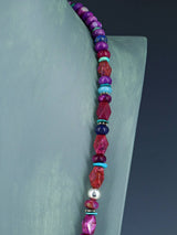 Navajo Purple Dyed Jasper Beaded Single Strand Necklace