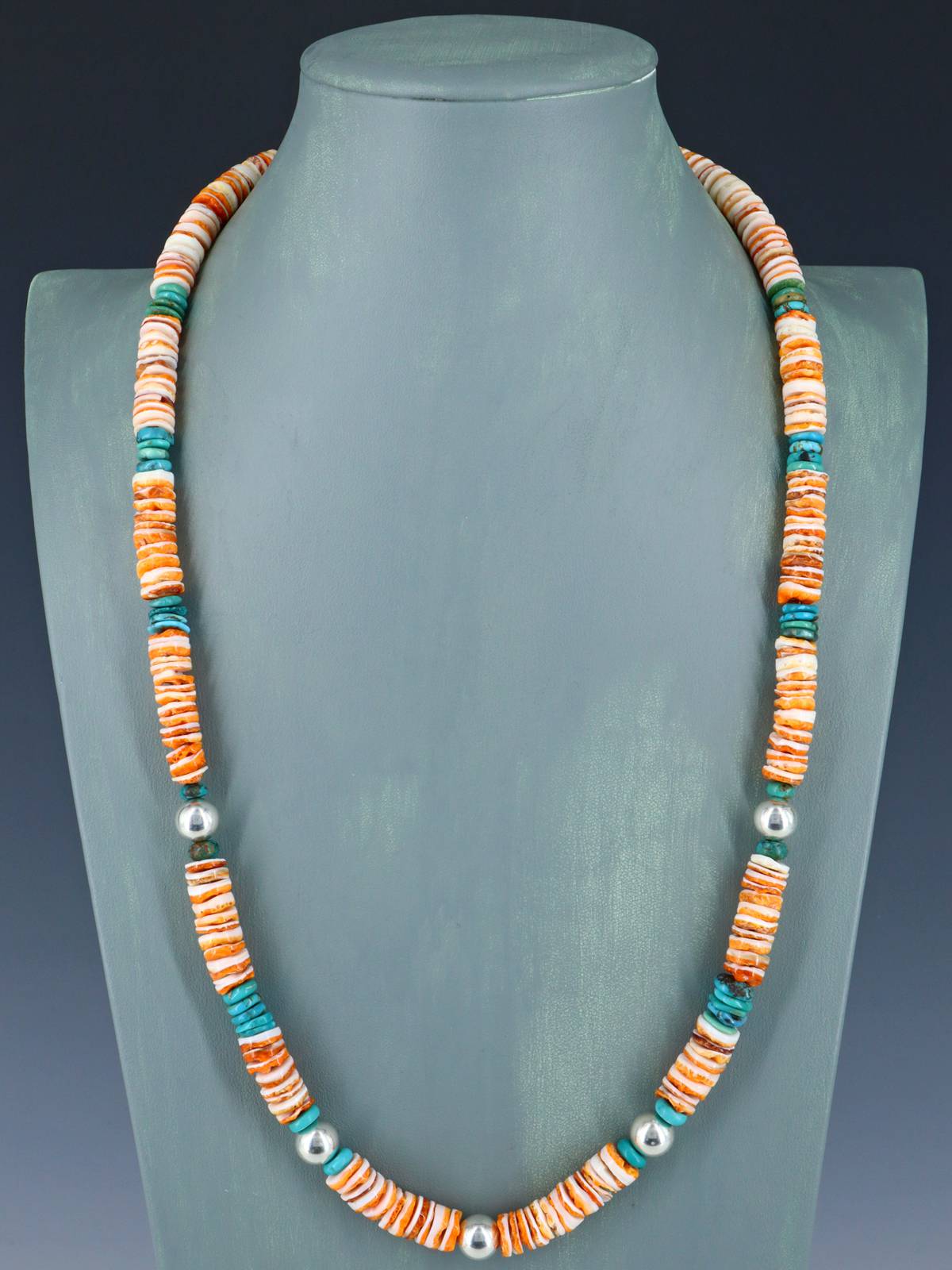 Navajo Spiny Oyster Beaded Single Strand Necklace