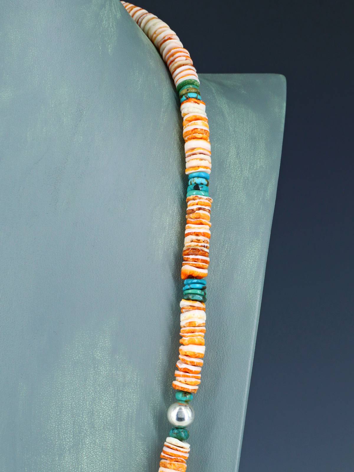 Navajo Spiny Oyster Beaded Single Strand Necklace