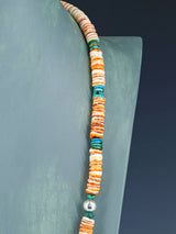 Navajo Spiny Oyster Beaded Single Strand Necklace