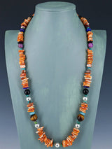 Navajo Spiny Oyster Beaded Single Strand Necklace