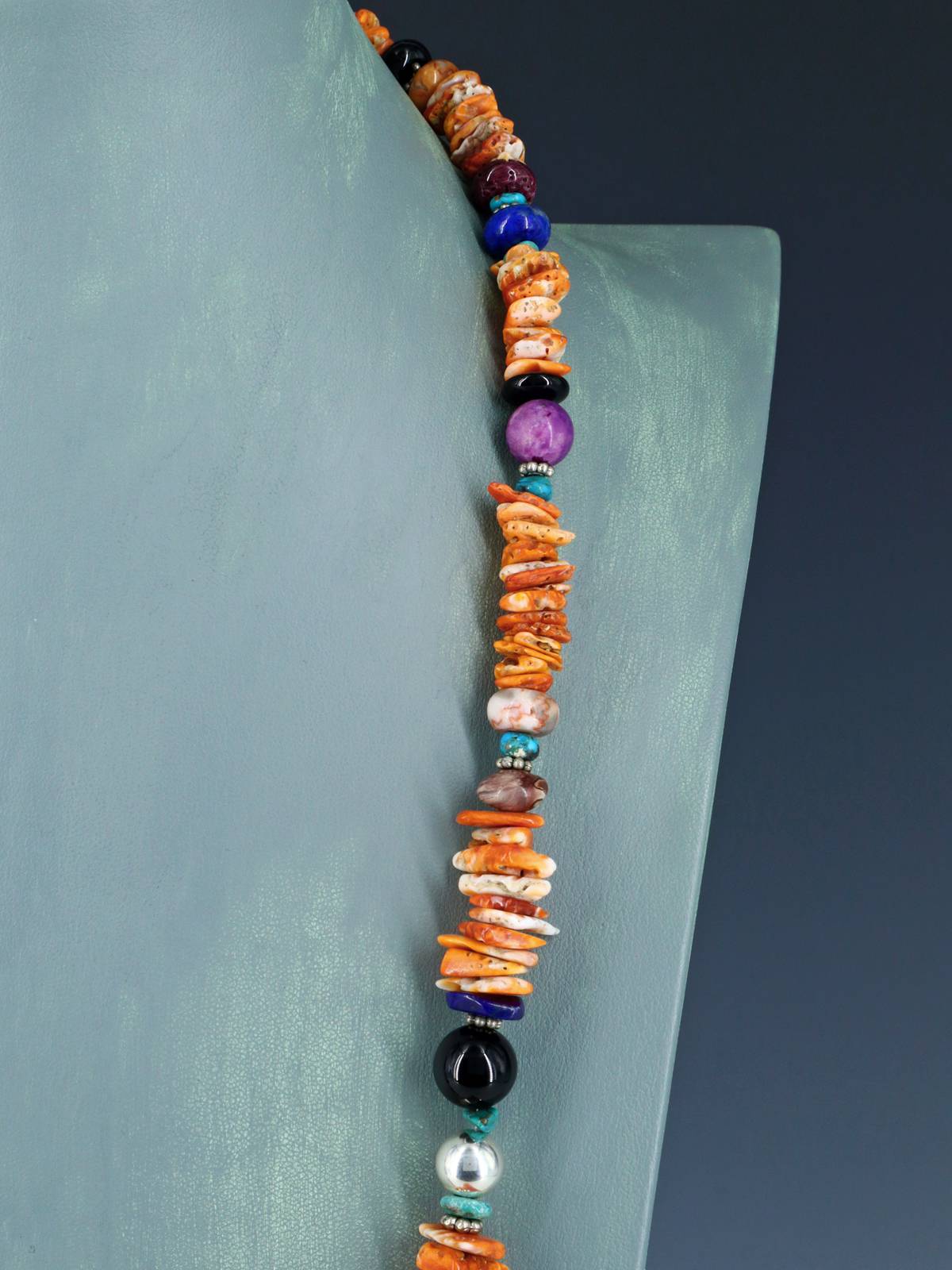 Navajo Spiny Oyster Beaded Single Strand Necklace