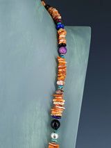 Navajo Spiny Oyster Beaded Single Strand Necklace