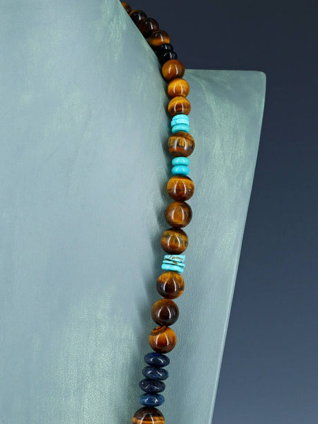Navajo Tiger Eye Beaded Single Strand Necklace