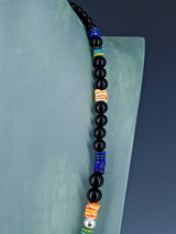 Navajo Black Onyx Beaded Single Strand Necklace