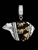 Native American Sterling Silver and Gold Overlay Bear Pendant