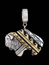 Pendentif ours superposé en or et argent amérindien