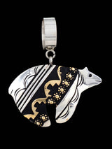 Native American Sterling Silver and Gold Overlay Bear Pendant