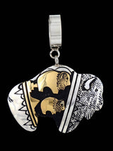 Native American Sterling Silver Overlay Buffalo Pendant