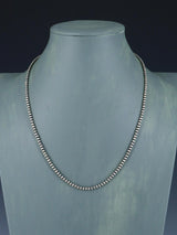 3mm Native American Sterling Silver Beaded Necklace, Multiple Lengths - PuebloDirect.com