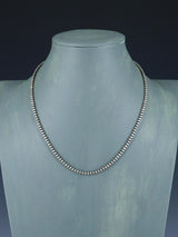 3mm Native American Sterling Silver Beaded Necklace, Multiple Lengths - PuebloDirect.com