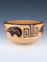 Hopi Hand Coiled Bear Pottery Bowl - PuebloDirect.com