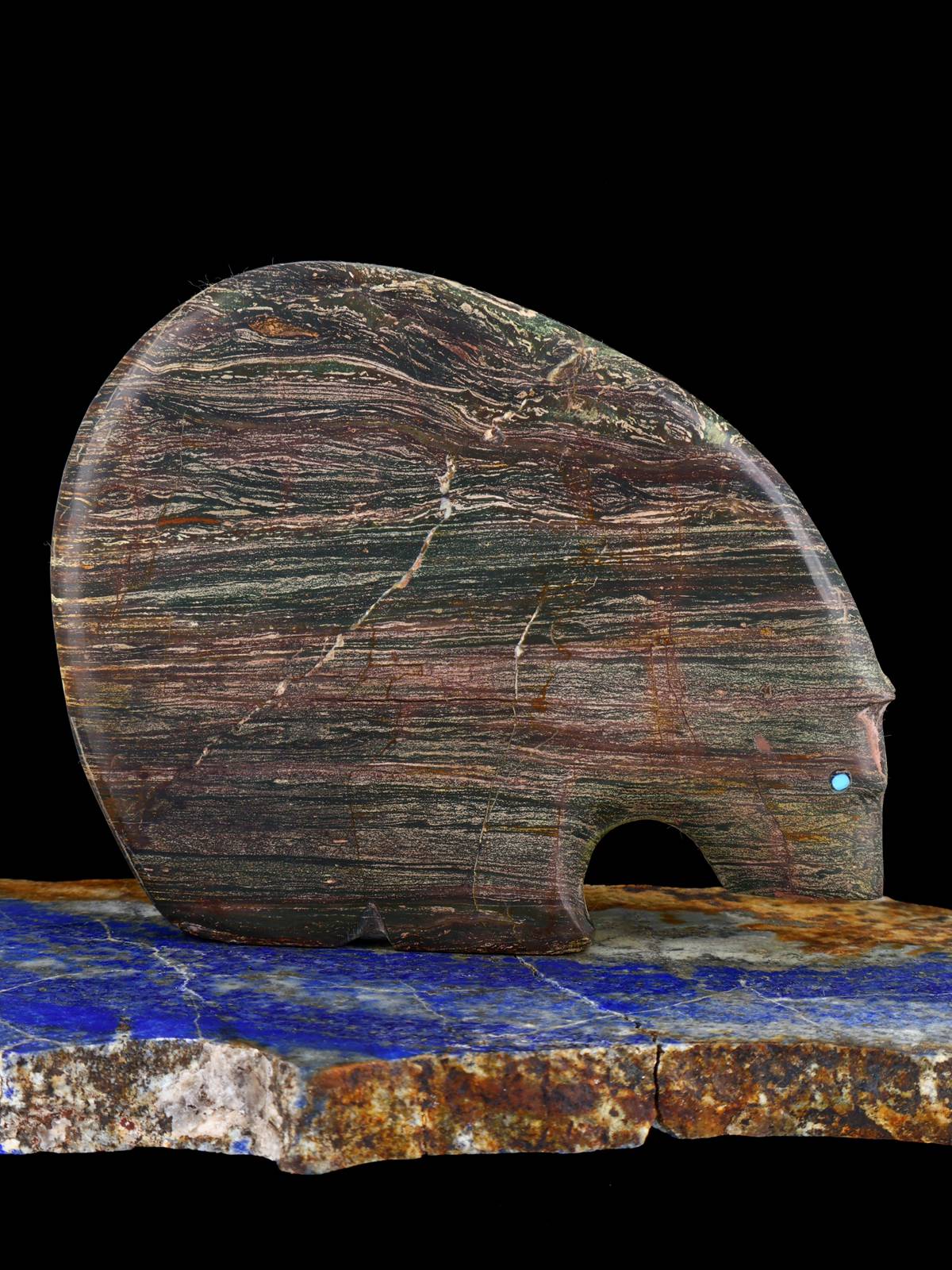 Folded Metasediment Medicine Bear Zuni Fetish