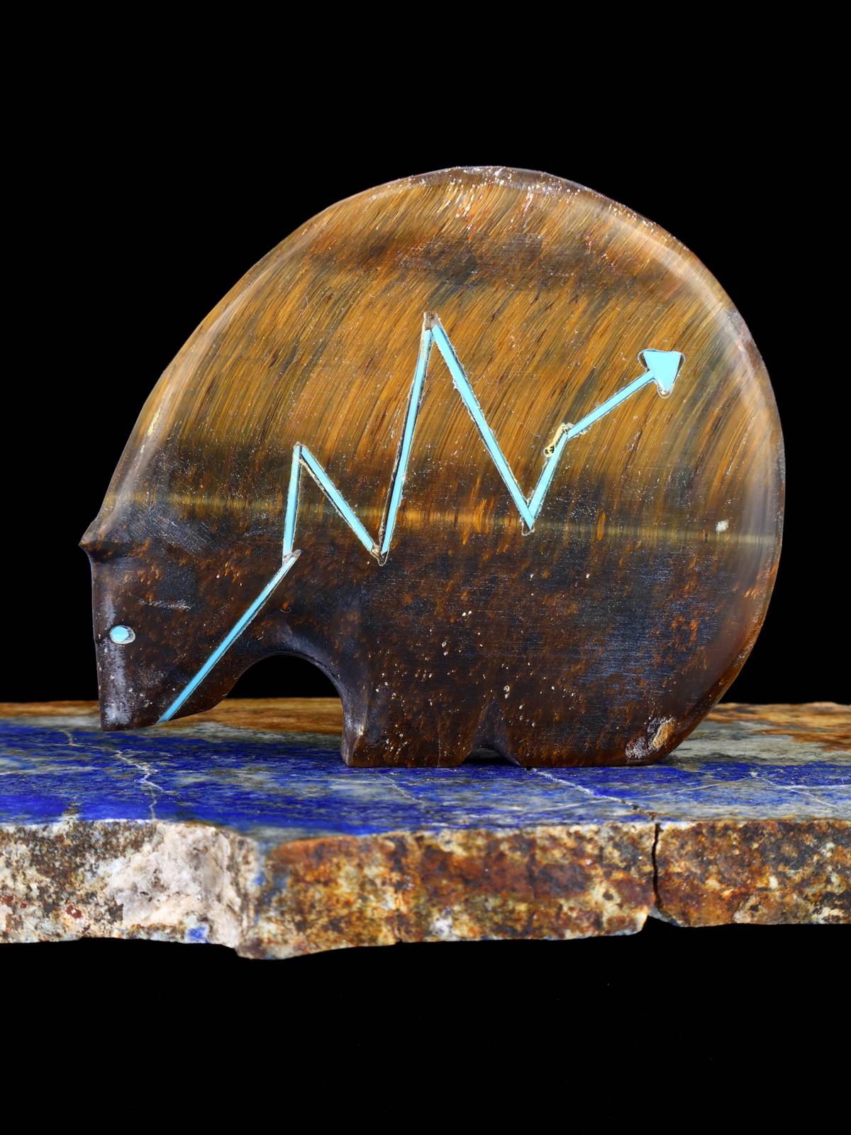 Tiger Eye Medicine Bear Zuni Fetish