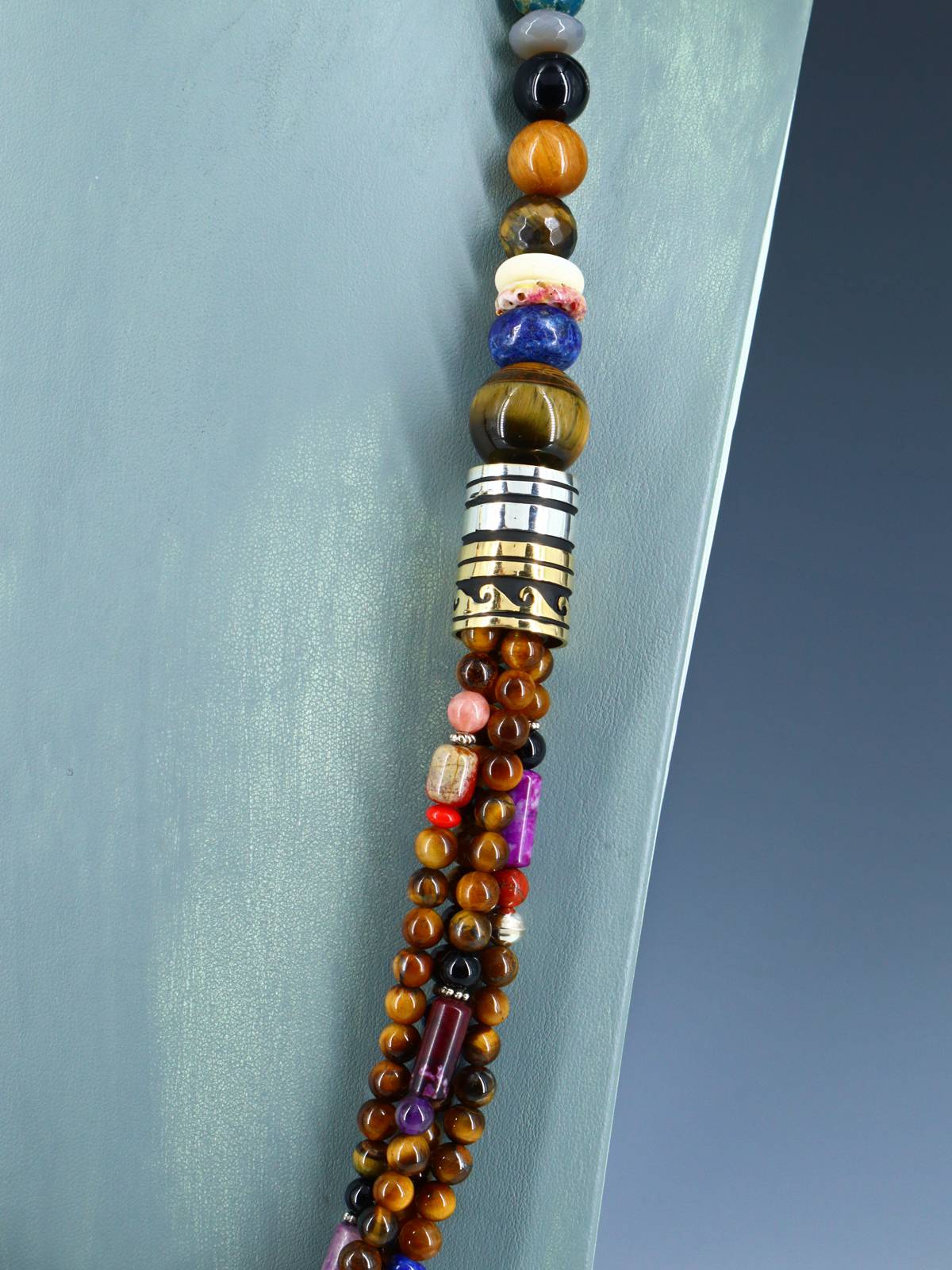 30" Navajo Tiger Eye Multi Strand Beaded Necklace - PuebloDirect.com