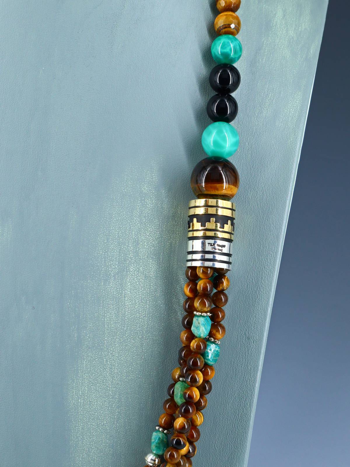 30" Navajo Tiger Eye Multi Strand Beaded Necklace - PuebloDirect.com