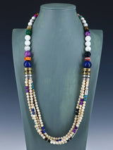 30" Navajo White Marble Multi Strand Beaded Necklace - PuebloDirect.com