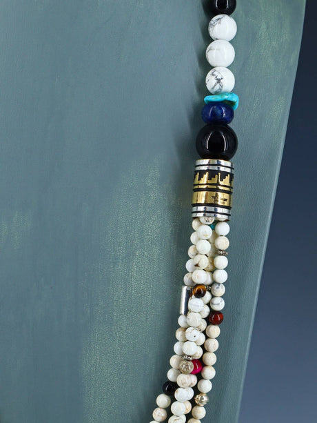 30" Navajo White Marble Multi Strand Beaded Necklace - PuebloDirect.com