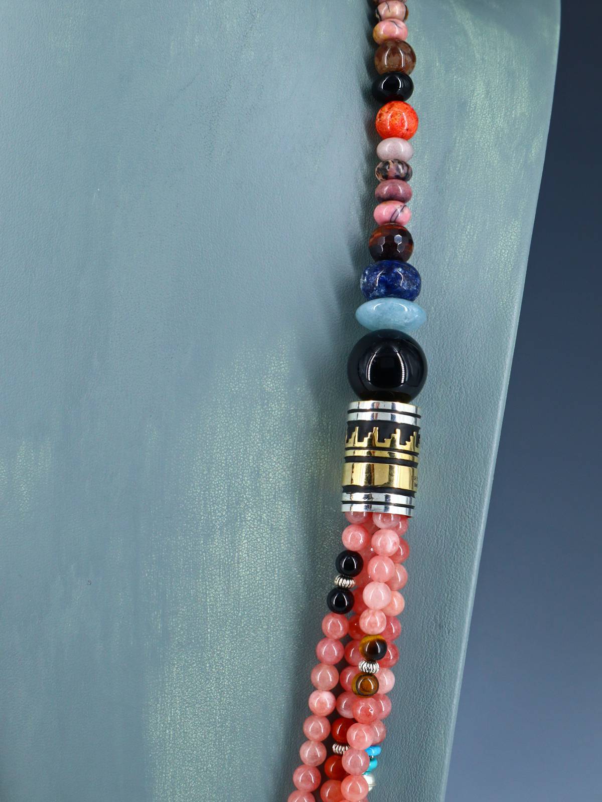 30" Navajo Pink Coral Multi Strand Beaded Necklace - PuebloDirect.com