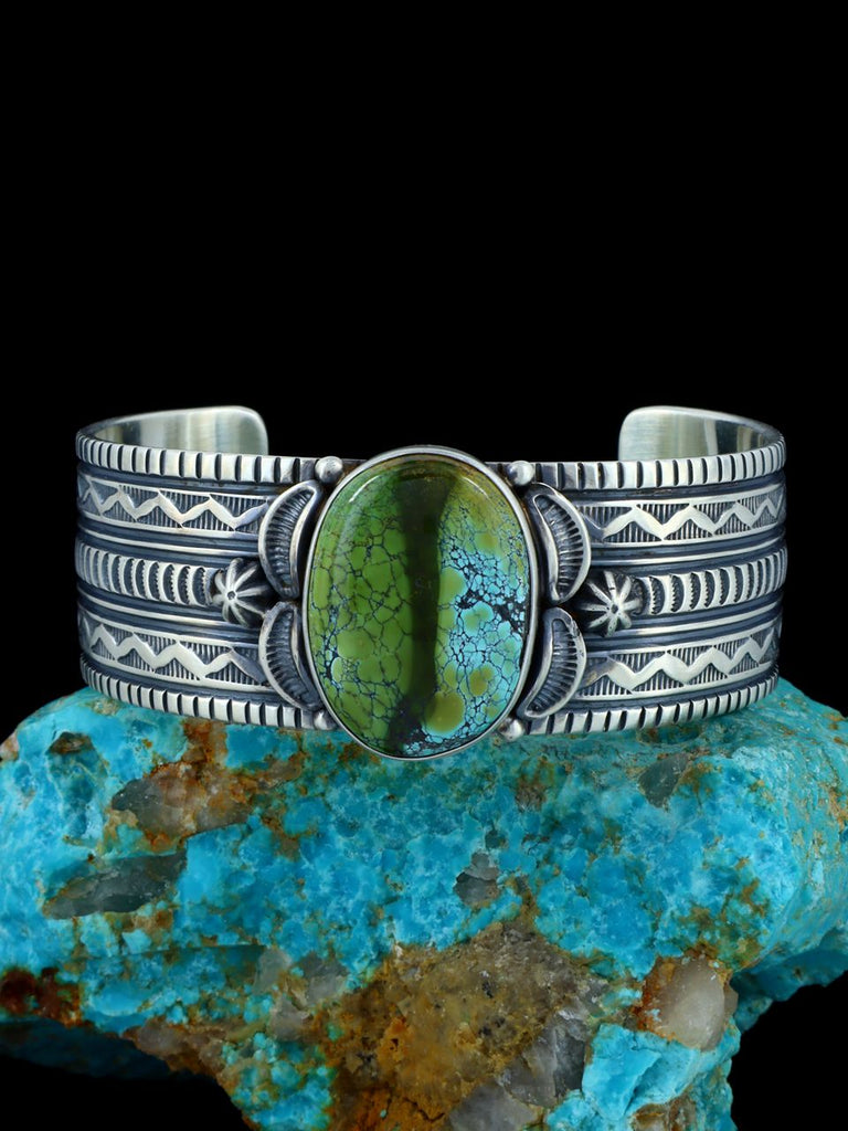 Native American Sterling Silver Sky Horse Turquoise Cuff Bracelet - PuebloDirect.com