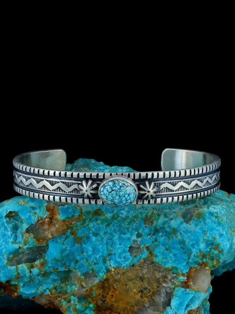 Native American Sterling Silver Blue Moon Turquoise Cuff Bracelet - PuebloDirect.com