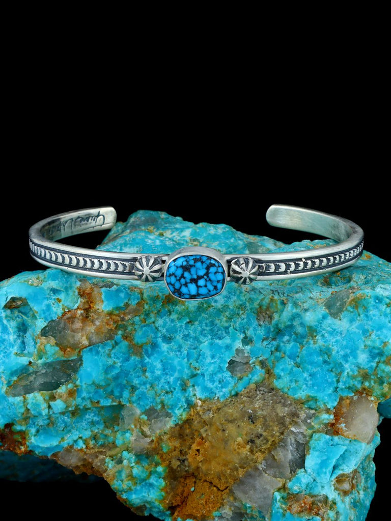 Native American Sterling Silver Kingman Turquoise Bracelet - PuebloDirect.com