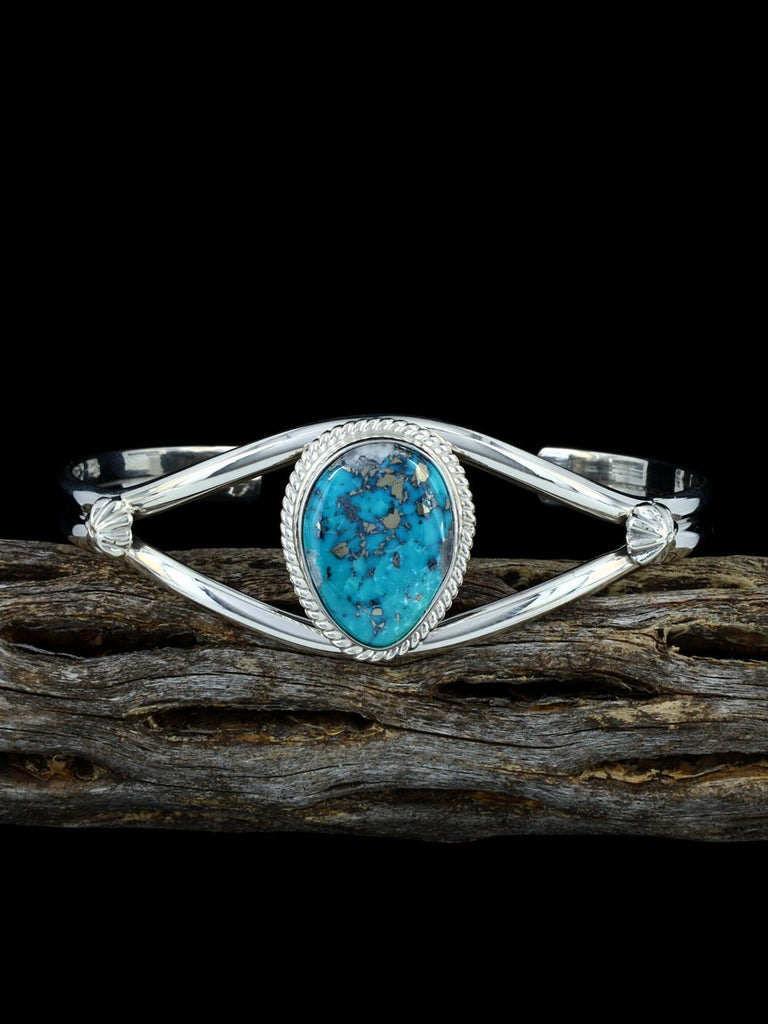 Navajo Nacozari Turquoise Sterling Silver Cuff Bracelet - PuebloDirect.com
