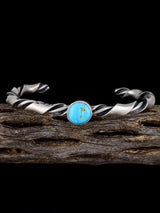 Sterling Silver Turquoise Twisted Rope Horse Whisperer Bracelet
